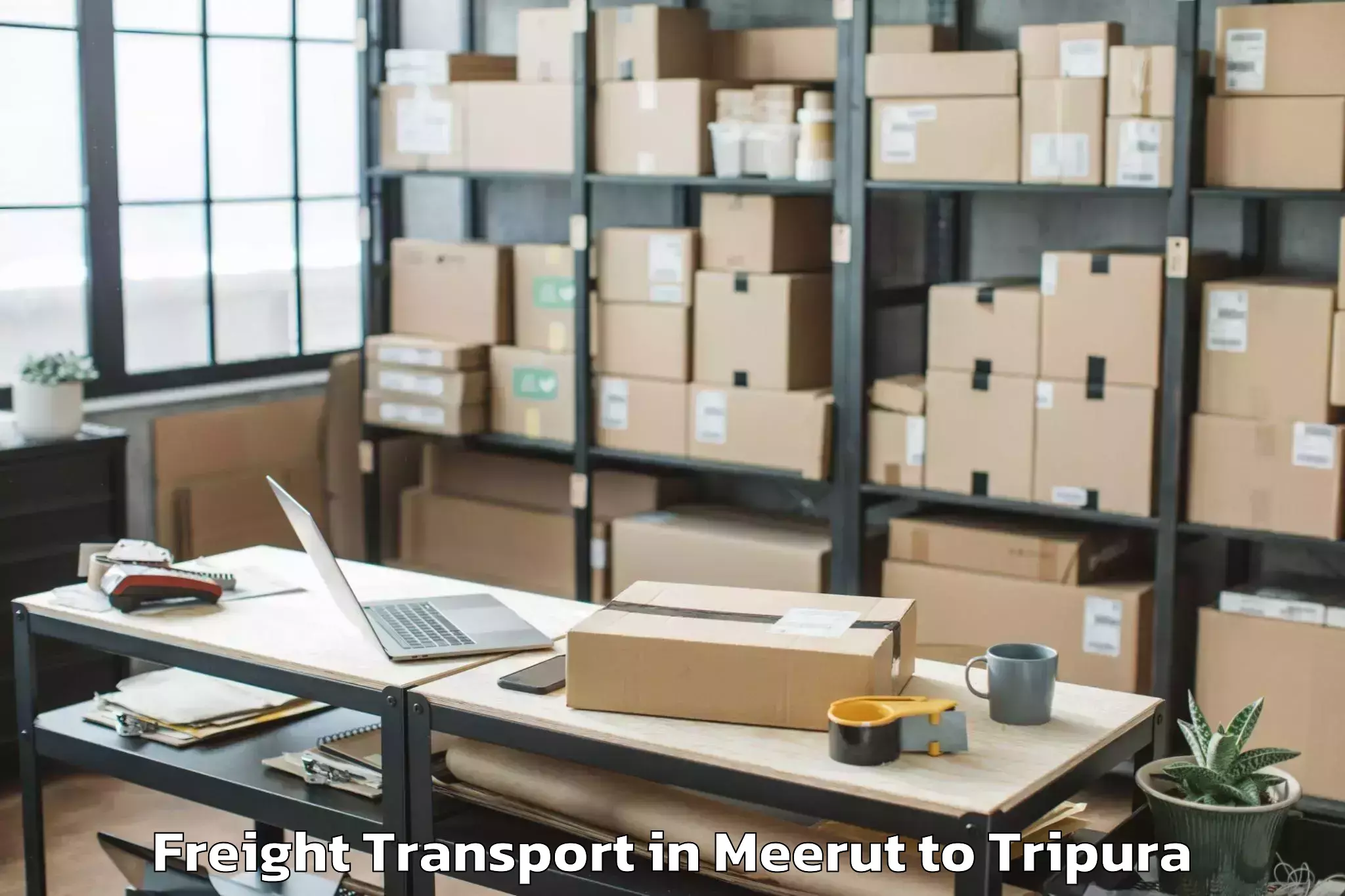 Professional Meerut to Ambassa Freight Transport